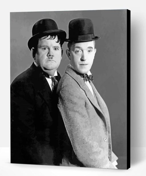 Black And White Stan And Ollie Characters Paint By Number