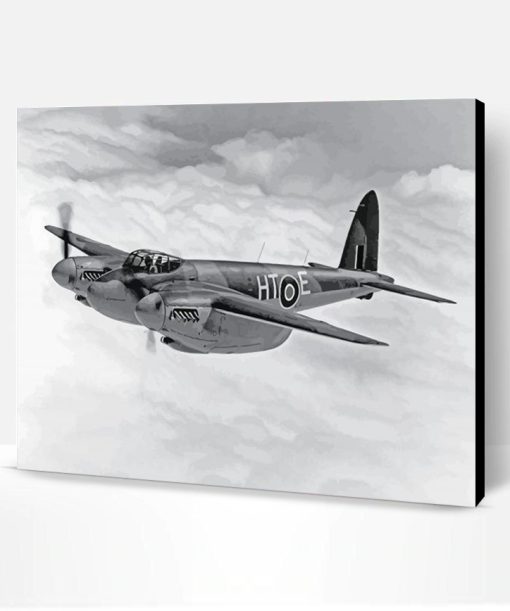 Black And White De Havilland Mosquito Paint By Number