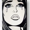 Black And White Sad Lady Pop Art Paint By Number