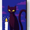 Black Cat And Candle Illustration Paint By Number