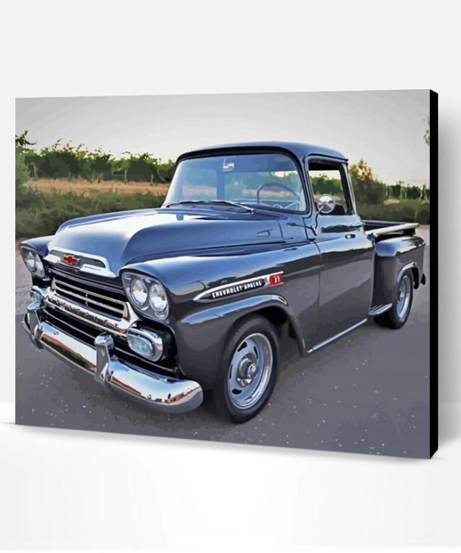 Black Chevy Apache Paint By Numbers