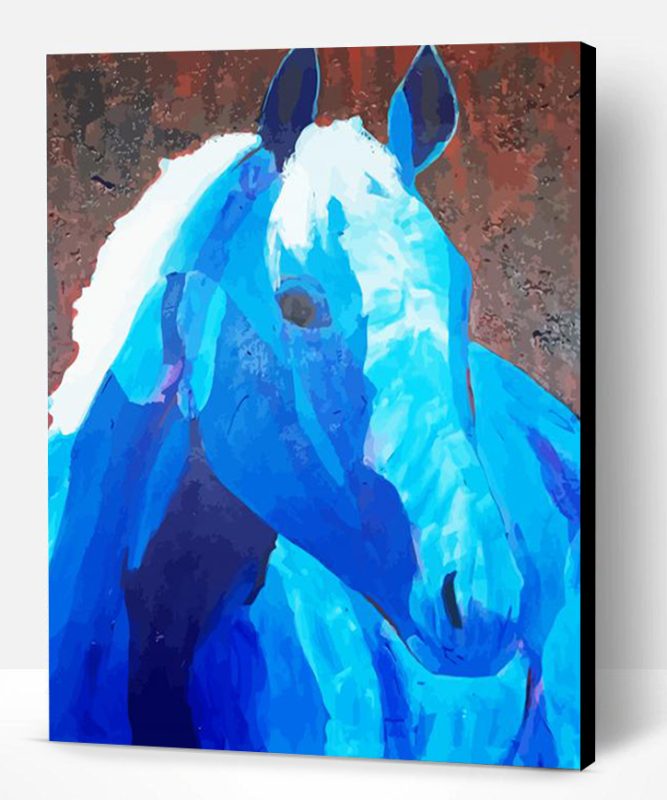 Blue Impressionist Horse Paint By Numbers