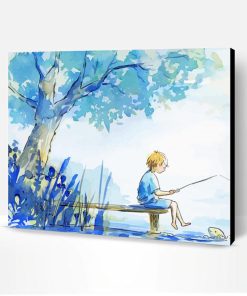 Blue Watercolor Children Paint By Number