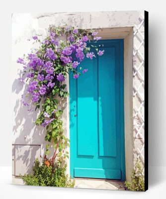 Blue Flower Door Paint By Numbers