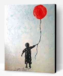 Boy And Red Balloon Paint By Numbers