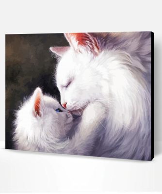 Cat Mother And Her Baby Kitten Art Paint By Numbers