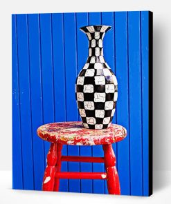 Checkered Vase Art Paint By Number