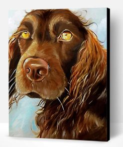 Chocolate Brown Field Spaniel Dog Art Paint By Number