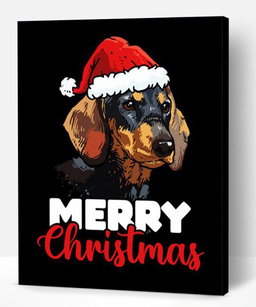 Christmas Daschund - Paint By Number