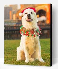 Christmas English Cream Golden Retriever Paint By Number
