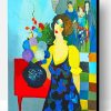 Classic Woman With Flower In Vase Paint By Number