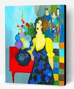 Classic Woman With Flower In Vase Paint By Number