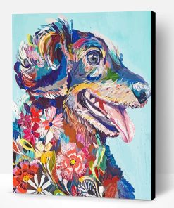 colorful Dog Splatter Paint By Numbers