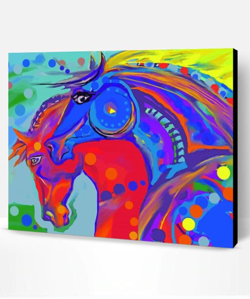 Colorful Tribal Horses Art Paint By Numbers