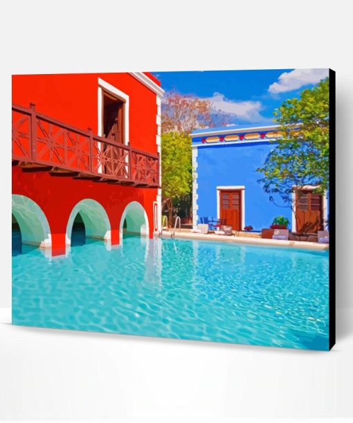 Colorful Buildings Hacienda Paint By Numbers