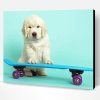 Cute Dog Skateboard Paint By Number