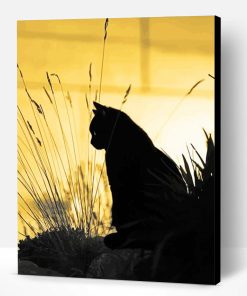 Cute Lonely Cat Silhouette Paint By Number