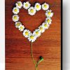 Daisy Flowers In Heart Shape Paint By Number