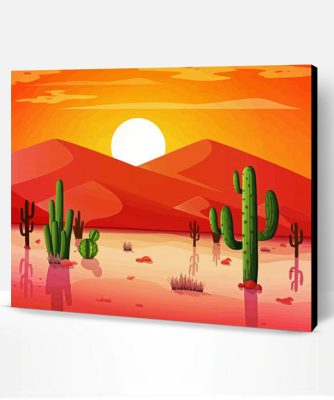 Desert Landscape Illustration Paint By Number