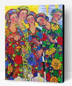 Five Women And The Iris Marilene Sawaf Paint By Number