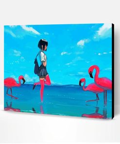 Flamingo Girl Paint By Number