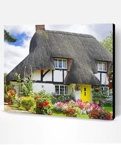 Flowering Scenery English Cottage Paint By Numbers