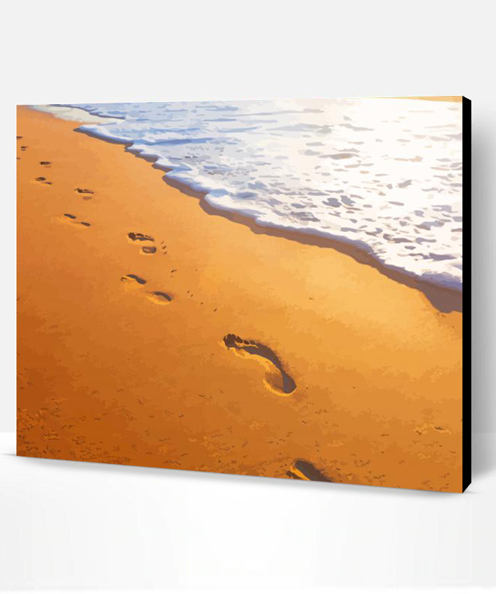 Footsteps In The Sand Paint By Numbers - Paint By Numbers PRO