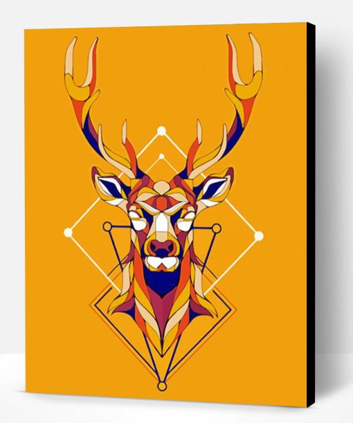 Geomatric Design Deer Illustration Paint By Number