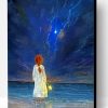 Girl Looking Out To Sea At Night Paint By Number