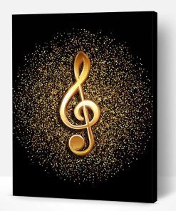 Golden Music Symbol Paint By Number