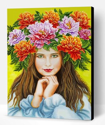 Gorgeous Floral Art Girl Paint By Number