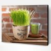 Green Wheatgrass In Pot Paint By Number