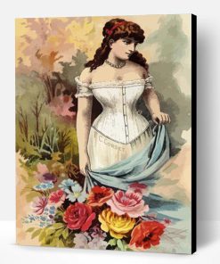 Lady In Bodice Dress Art Paint By Number