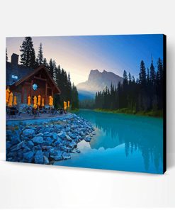 Lake Side Cabin Landscape Paint By Number
