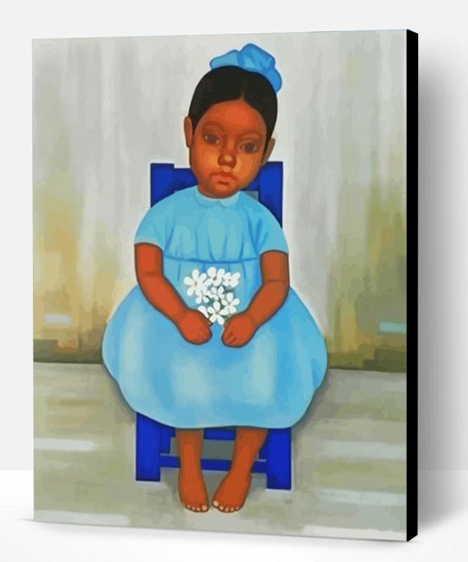Little Girl In Blue Gustavo Montoya Paint By Number