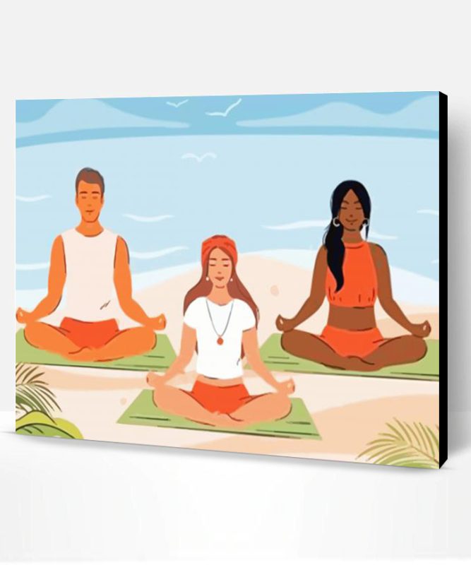 Meditation Beach Illustration Paint By Numbers