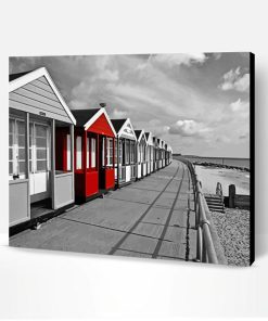 Monochrome Southwold Beach Houses Paint By Number
