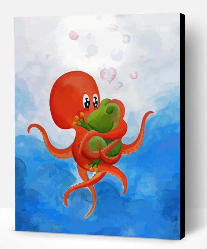 Octopus Kissing Frog Art Paint By Numbers