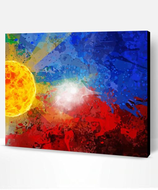 Philippine Flag Abstract Art Paint By Number