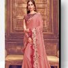 Pink Saree Paint By Number