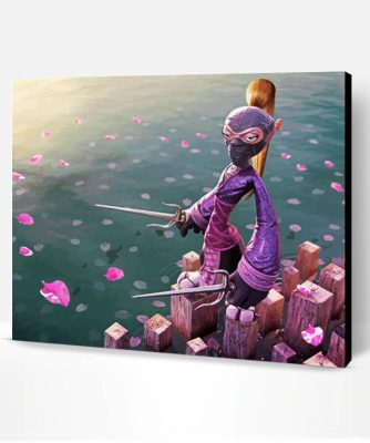 Purple Ninja Monkey Paint By Numbers