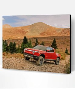 Rivian Car In The Mountains Paint By Number