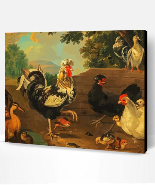 Rooster Chicken Family Art Paint By Number