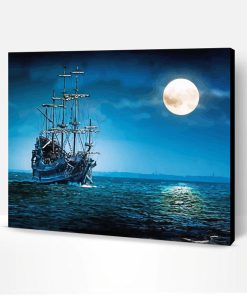 Sea Night Sailing Ship Paint By Number