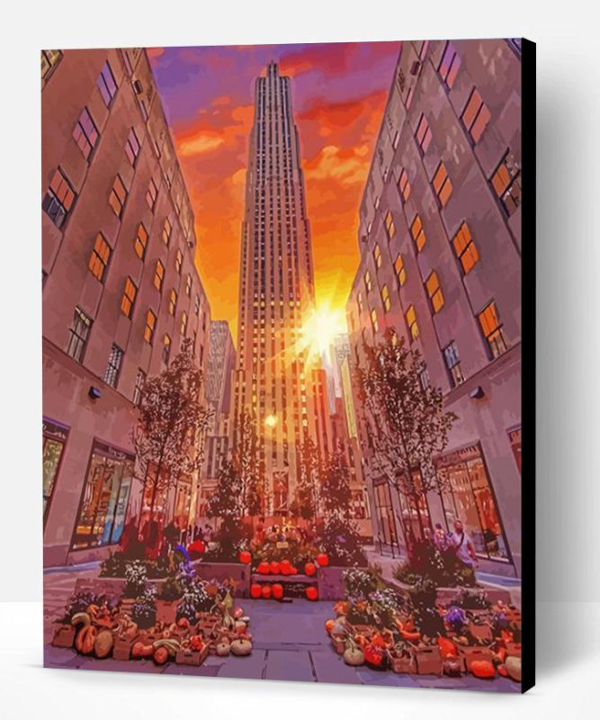 Sunset In Rockefeller Center Paint By Number