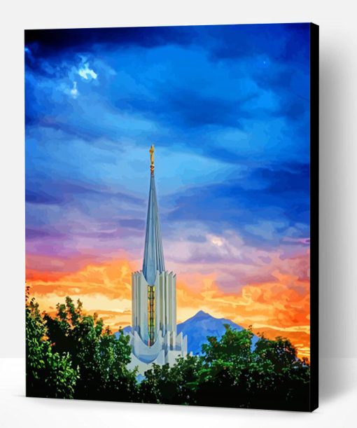 The Spire Of Jordan River Utah Temple Paint By Number