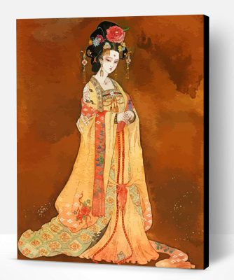 Traditional Girl in China Dress Art Paint By Numbers