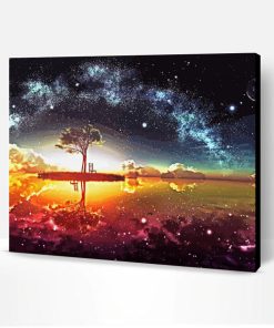 Trees And Galaxy Art Paint By Numbers