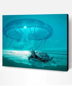 Turtle And Jellyfish In The Sky Paint By Number