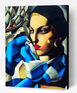Woman With Blue Scarf Abstract Paint By Number